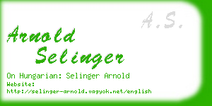 arnold selinger business card
